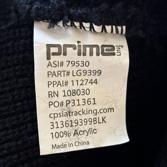 PRIME LINE Swift River Ribbed Knit Rolled Beanie Hat in Black - Picture 4 of 6